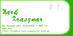 mark krasznar business card